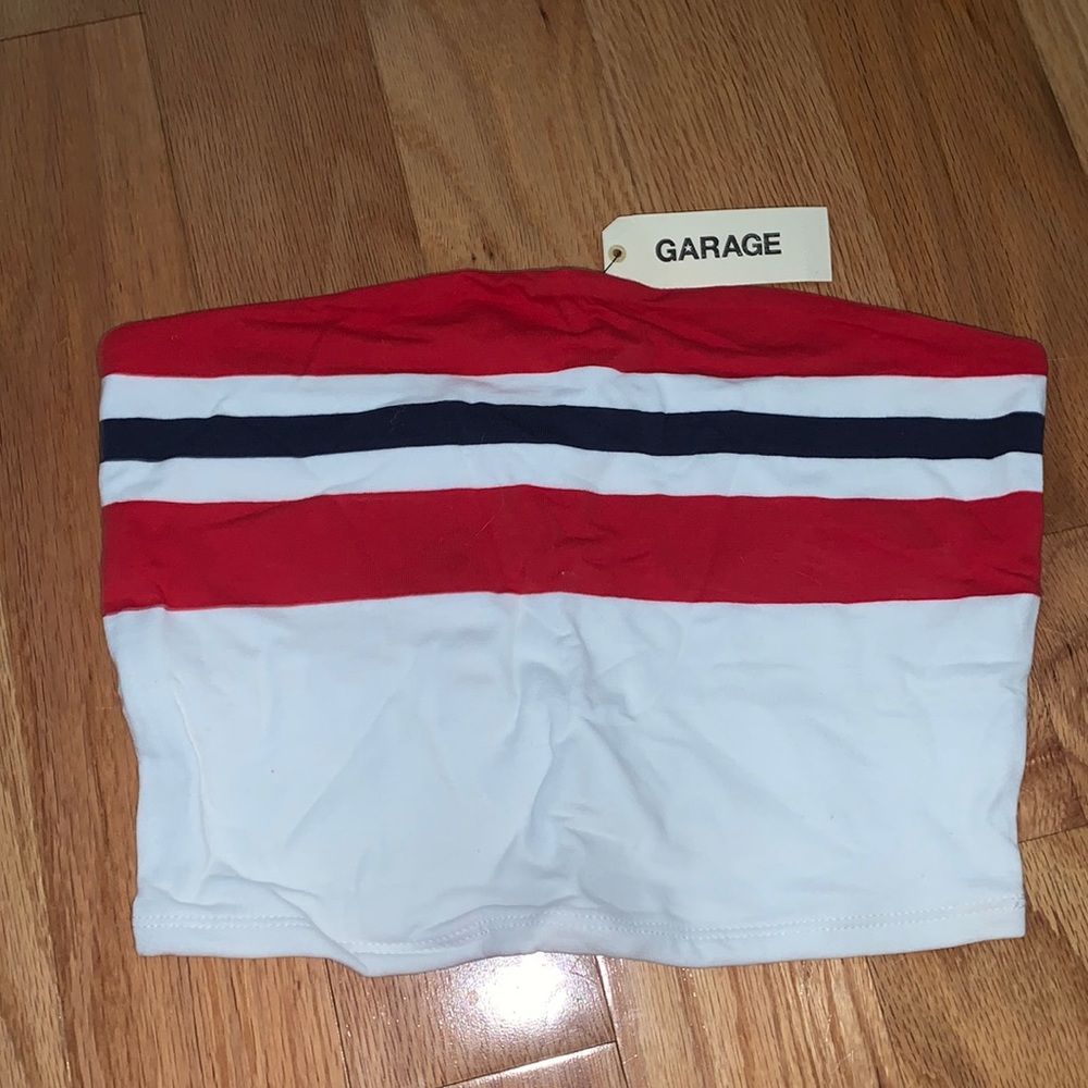 BRAND NEW red white and blue top from garage, 4th of July